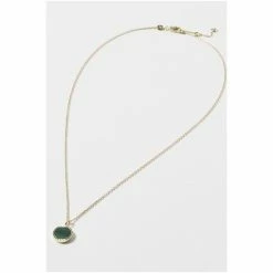 Oliver Bonas Darby Disc & Green Stone Inlay Gold Plated Necklace -Default Template 2 unnamed file 1387