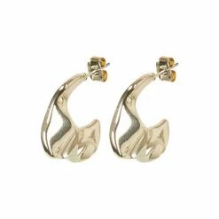 Oliver Bonas Gold Coloured Marci Shiny Wavy Metal Hoop Earrings -Default Template 2 unnamed file 139