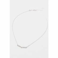 Oliver Bonas Silver Cordelia Multi Flower Casting Silver Bar Necklace