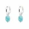 Oliver Bonas Lucia Blue Chunky Sterling Silver Hoop And Oval Amazonite Drop Hoop Earrings -Default Template 2 unnamed file 140