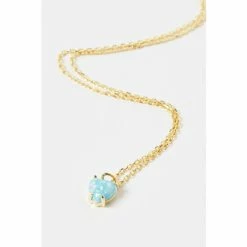 Oliver Bonas Blue Varuna Stone Heart Charm Gold Plated Chain Necklace -Default Template 2 unnamed file 1402