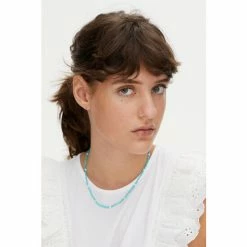 Oliver Bonas Blue Jovie Beaded Nugget Blue Amazonite And Silver Necklace -Default Template 2 unnamed file 1409