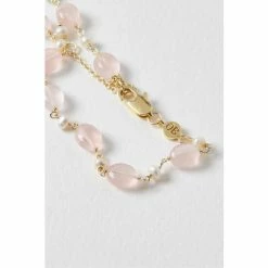 Oliver Bonas Pink Clover Pearl And Quartz Gold Plated Collar Necklace -Default Template 2 unnamed file 1426
