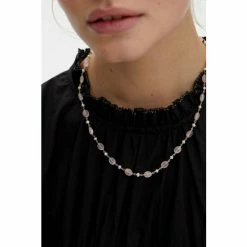 Oliver Bonas Pink Clover Pearl And Quartz Gold Plated Collar Necklace -Default Template 2 unnamed file 1427