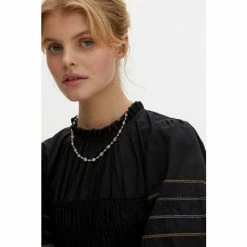 Oliver Bonas Pink Clover Pearl And Quartz Gold Plated Collar Necklace -Default Template 2 unnamed file 1428