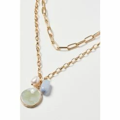 Oliver Bonas Natural Sadie Disc And Pearl Charm Layered Pendant Necklace -Default Template 2 unnamed file 1432