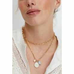 Oliver Bonas Natural Sadie Disc And Pearl Charm Layered Pendant Necklace -Default Template 2 unnamed file 1434