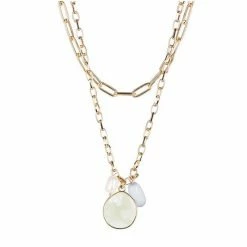 Oliver Bonas Natural Sadie Disc And Pearl Charm Layered Pendant Necklace -Default Template 2 unnamed file 1435
