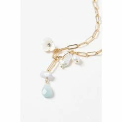 Oliver Bonas Natural Brea Flower Pearl And Stone Drop Necklace -Default Template 2 unnamed file 1451
