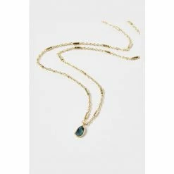Oliver Bonas Grey Blythe Pebble Charm Paua Shell Gold Plated Pendant Necklace -Default Template 2 unnamed file 1465