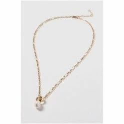 Oliver Bonas Gold Tone Rafa Round Bead Pearl Drop Chain Necklace -Default Template 2 unnamed file 1504