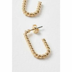 Oliver Bonas Gold Serena Thin Twisted Hoop Earrings -Default Template 2 unnamed file 152