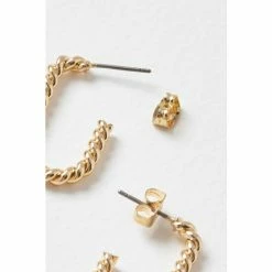Oliver Bonas Gold Serena Thin Twisted Hoop Earrings -Default Template 2 unnamed file 153