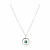 Oliver Bonas Green Clancy Circle Stone Drop Silver Pendant Necklace -Default Template 2 unnamed file 1536