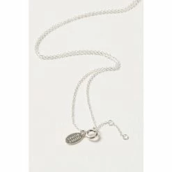 Oliver Bonas Green Clancy Circle Stone Drop Silver Pendant Necklace -Default Template 2 unnamed file 1538