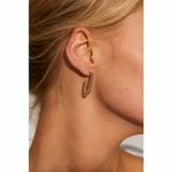 Oliver Bonas Gold Serena Thin Twisted Hoop Earrings -Default Template 2 unnamed file 154