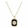 Oliver Bonas Black Laguna Daisy Black Enamel Square Pendant Necklace -Default Template 2 unnamed file 1562