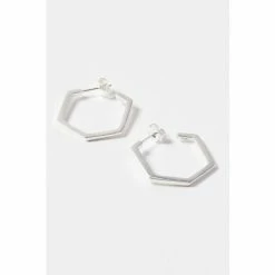 Oliver Bonas Hexagon Silver Hoops -Default Template 2 unnamed file 157