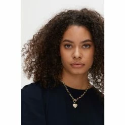 Oliver Bonas Womens Gold Plated Brass Adelaide Chunky Chain & Heart Charm Collar Necklace -Default Template 2 unnamed file 1572