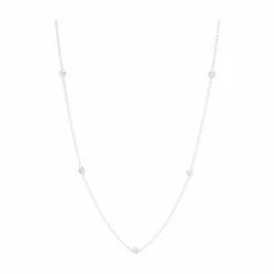 Oliver Bonas Silver Tone Aurora Mini Flower Casting Detail Chain Necklace