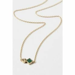 Oliver Bonas Corliss Square Stone & Engraved Disc Gold Plated Necklace -Default Template 2 unnamed file 1597