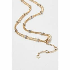 Oliver Bonas Nyla Natural Enamel Bead & Pearl Drop Layered Chain Necklace -Default Template 2 unnamed file 1603