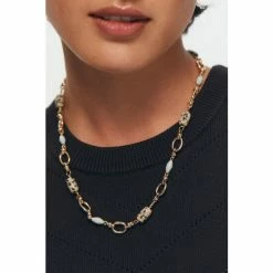 Oliver Bonas Natural Alaia Speckled Stone And Bead Chain Necklace -Default Template 2 unnamed file 1617