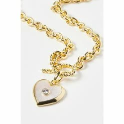 Oliver Bonas Gold Skip Pearl Heart Charm Gold Plated Collar Chain Necklace -Default Template 2 unnamed file 1620