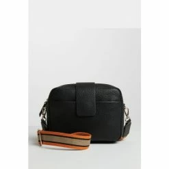 Oliver Bonas Black Fold Over Camera Cross Body Bag