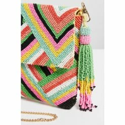 Oliver Bonas Pink Robbie Rainbow Beaded Cotton Clutch Bag -Default Template 2 unnamed file 1676