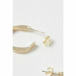 Oliver Bonas Gold Tone Arley Twist Plated Hoop Earrings -Default Template 2 unnamed file 170