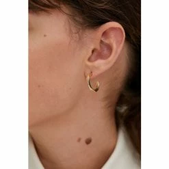 Oliver Bonas Gold Tone Arley Twist Plated Hoop Earrings -Default Template 2 unnamed file 171