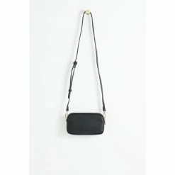 Oliver Bonas Mini Naha Animal Print Strap Phone Cross-Body Black Bag