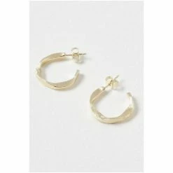 Oliver Bonas Gold Tone Arley Twist Plated Hoop Earrings -Default Template 2 unnamed file 173