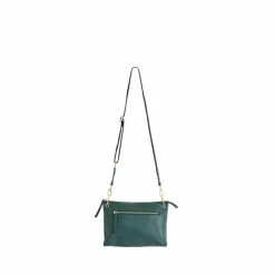 Oliver Bonas Green Laurie Triple Pocket & Metallic Cross-Body Bag
