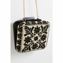 Oliver Bonas Black 60s Beaded Floral Clutch Bag -Default Template 2 unnamed file 1776