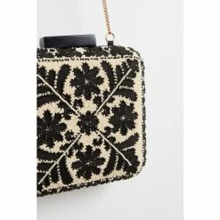 Oliver Bonas Black 60s Beaded Floral Clutch Bag -Default Template 2 unnamed file 1777