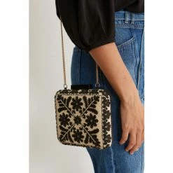 Oliver Bonas Black 60s Beaded Floral Clutch Bag -Default Template 2 unnamed file 1778