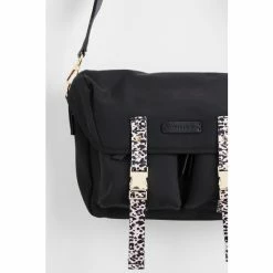 Oliver Bonas Leopard Print Clasp Messenger Cross-Body Black Bag -Default Template 2 unnamed file 1798