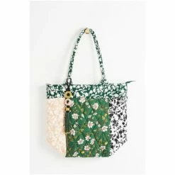 Oliver Bonas Green Floral Patchwork Cotton Quilted Tote Bag -Default Template 2 unnamed file 1810