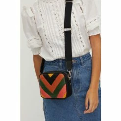Oliver Bonas Black Chevron Orange & Green Camera Crossbody Bag -Default Template 2 unnamed file 1845