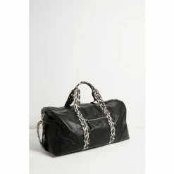 Oliver Bonas Hattie Black Leopard Strap Rectangular Weekend Bag -Default Template 2 unnamed file 1858