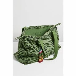Oliver Bonas Green Zebra Print Khaki Canvas Weekend Bag -Default Template 2 unnamed file 1877