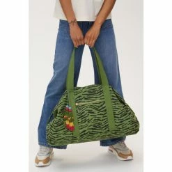 Oliver Bonas Green Zebra Print Khaki Canvas Weekend Bag -Default Template 2 unnamed file 1881