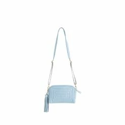 Oliver Bonas Blue Mindy Puff Detail Cross-Body Bag