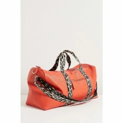 Oliver Bonas Hattie Orange Leopard Prin Holdall Weekend Bag