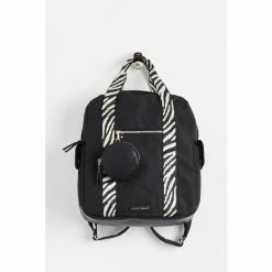 Oliver Bonas Black Olivia Zebra Print Black Backpack