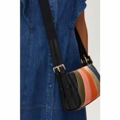 Oliver Bonas Blue Trapeze Curved Striped Cross-Body Bag -Default Template 2 unnamed file 1941