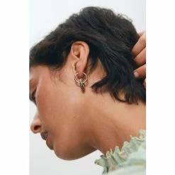 Oliver Bonas Natural Alaia Interlinked Hoop And Speckled Stone Hoop Earrings -Default Template 2 unnamed file 197