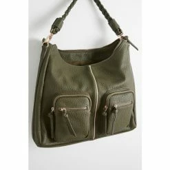 Oliver Bonas Khaki Green Mina Plait Strap Tote Bag -Default Template 2 unnamed file 1986
